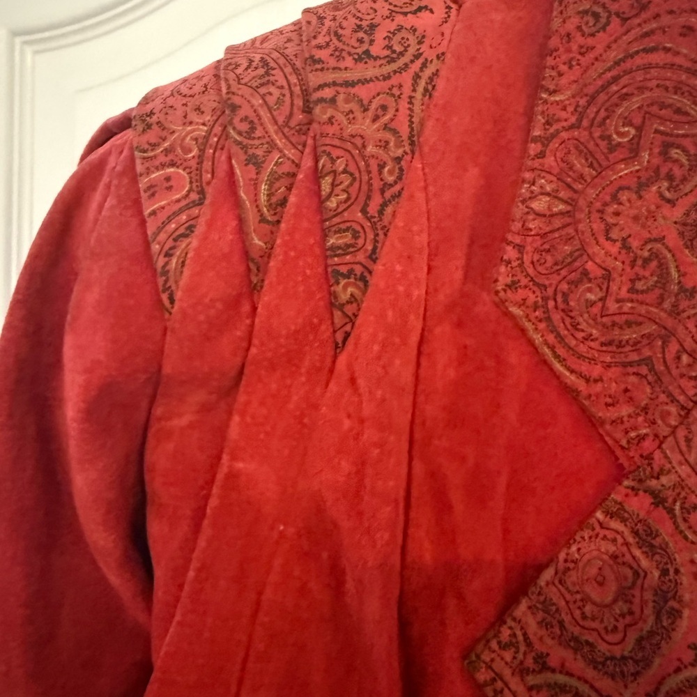 Vintage red suede Georgio Ferrini 1980s women’s jacket size large - Picture 4 of 11